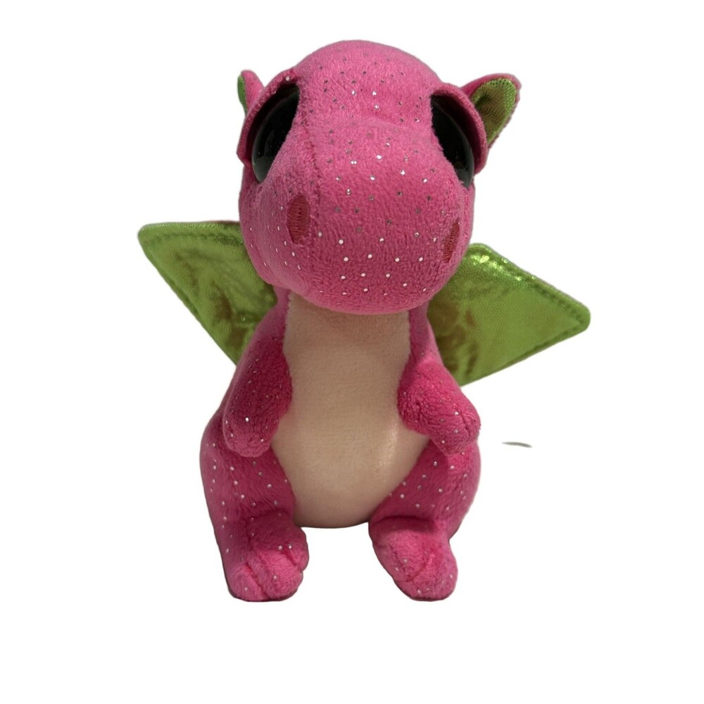 Ty Darla Beanie Boos Dragon Plush Toy 6in Pink Green Glitter 2016